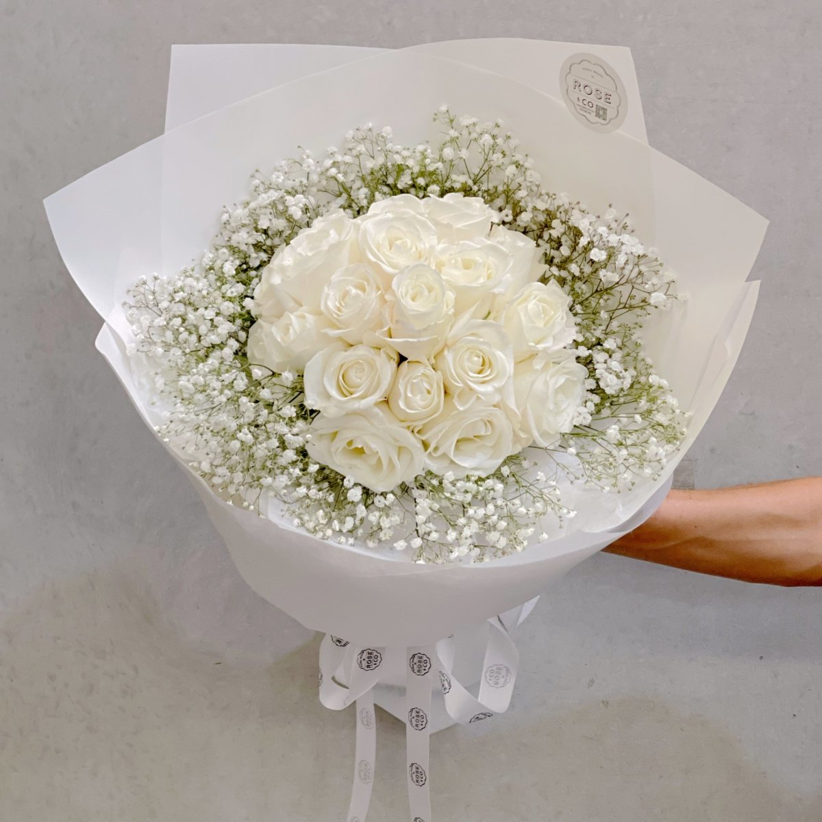 Same Day Flower Delivery | Red Roses With White Baby's Breath